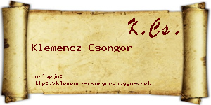 Klemencz Csongor névjegykártya