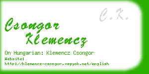 csongor klemencz business card